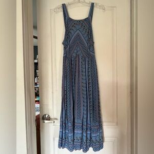 Everly Blue Sleeveless Scoop Neck Midi Sundress - Large